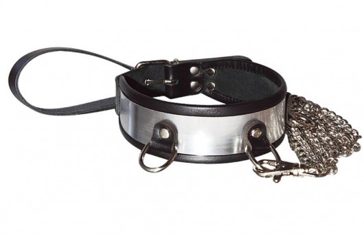 Стильный ошейник с металлическим блеском и поводком - Sitabella - купить с доставкой в Королеве