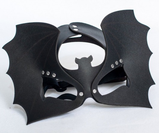 Черная кожаная маска на глаза  Летучая мышь - Sitabella - купить с доставкой в Королеве