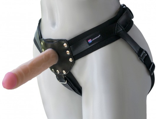 Черный пояс-трусики с двумя насадками  Экзотик-Linda  - 15,5 и 10,5 см. - LOVETOY (А-Полимер) - купить с доставкой в Королеве