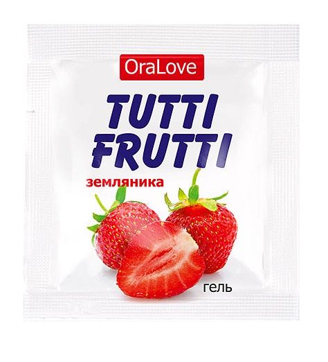Пробник гель-смазки Tutti-frutti с земляничным вкусом - 4 гр. - Биоритм - купить с доставкой в Королеве