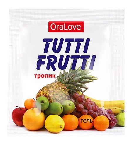 Пробник гель-смазки Tutti-frutti со вкусом тропических фруктов - 4 гр. - Биоритм - купить с доставкой в Королеве