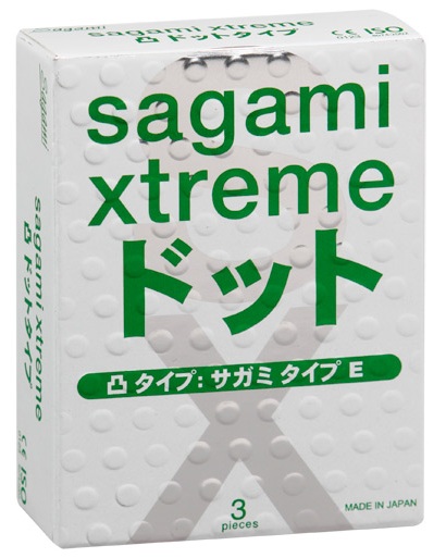 Презервативы Sagami Xtreme SUPER DOTS с точками - 3 шт. - Sagami - купить с доставкой в Королеве
