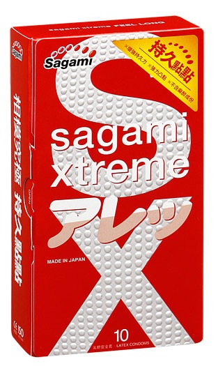 Утолщенные презервативы Sagami Xtreme Feel Long с точками - 10 шт. - Sagami - купить с доставкой в Королеве