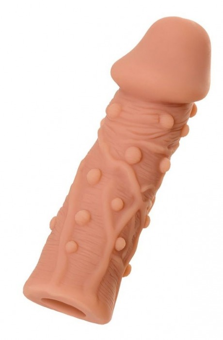 Телесная реалистичная насадка KOKOS Extreme Sleeve 06 с дополнительной стимуляцией - 12,7 см. - KOKOS - в Королеве купить с доставкой