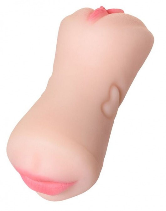 Телесный двусторонний мастурбатор Pretty Mouth - ротик и вагина - ToyFa - в Королеве купить с доставкой