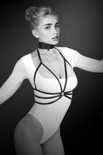 Черная упряжь на грудь Julia - Bijoux Pour Toi - купить с доставкой в Королеве