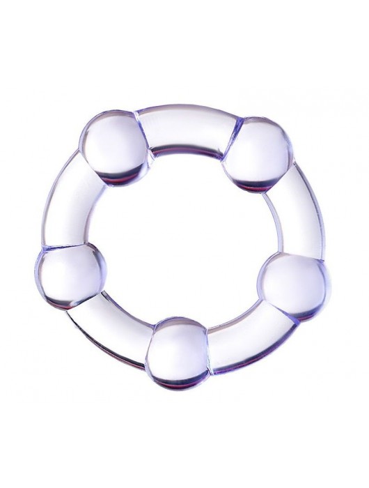 Фиолетовое эрекционное кольцо на пенис с бусинами - Штучки-дрючки - в Королеве купить с доставкой