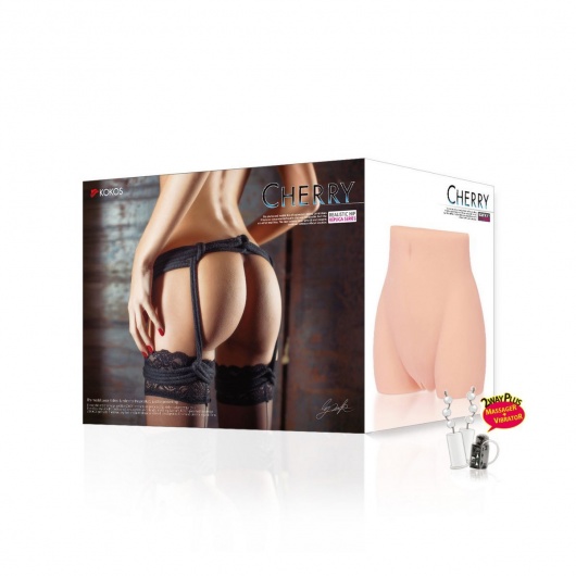 Мастурбатор-полуторс Cherry с вибрацией и двумя любовными тоннелями - KOKOS - в Королеве купить с доставкой