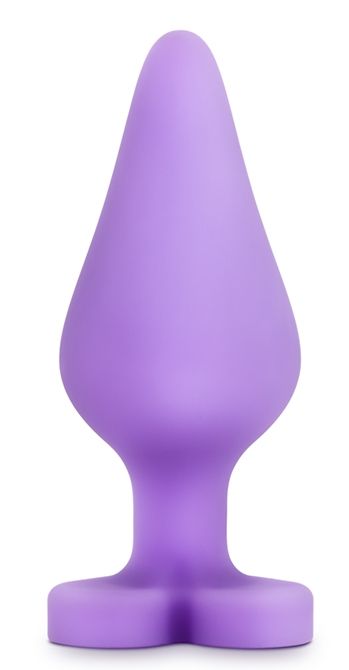 Фиолетовая анальная пробка Naughty Candy Heart Do Me Now - 8,9 см. - Blush Novelties - купить с доставкой в Королеве