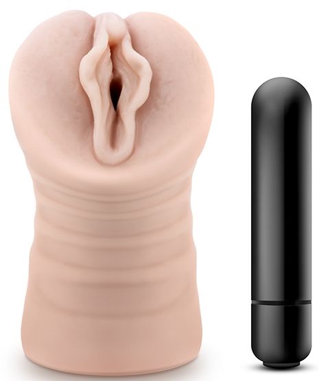 Телесный мастурбатор-вагина с вибропулей Ashley - Blush Novelties - в Королеве купить с доставкой