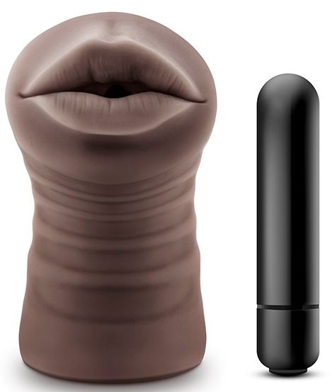 Коричневый мастурбатор-ротик Heather - Blush Novelties - в Королеве купить с доставкой