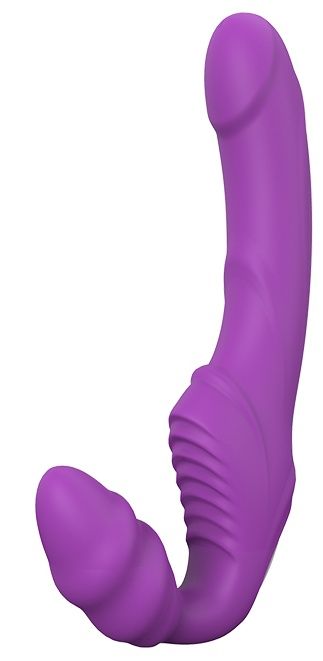 Фиолетовый безремневой вибрострапон DOUBLE DIPPER - Dream Toys - купить с доставкой в Королеве