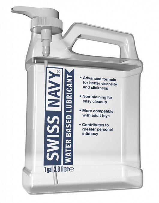 Канистра лубриканта Swiss Navy Water Based Lube на водной основе - 3,8 л. - Swiss navy - купить с доставкой в Королеве