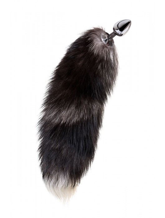 Серебристая металлическая анальная втулка с хвостом чернобурой лисы - размер S - ToyFa - купить с доставкой в Королеве