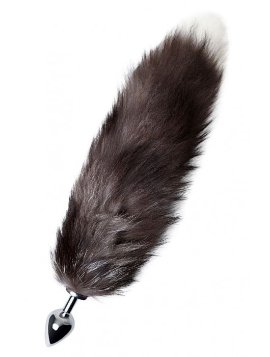 Серебристая металлическая анальная втулка с хвостом чернобурой лисы - размер S - ToyFa - купить с доставкой в Королеве