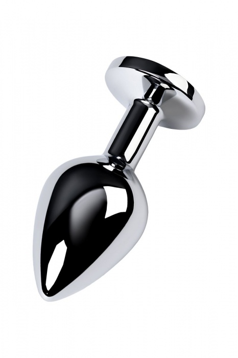 Серебристая конусовидная анальная пробка с голубым кристаллом - 8 см. - ToyFa - купить с доставкой в Королеве