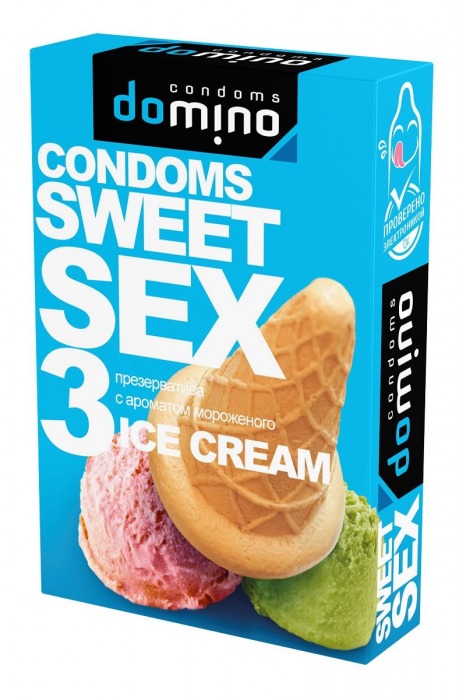 Презервативы для орального секса DOMINO Sweet Sex с ароматом мороженого - 3 шт. - Domino - купить с доставкой в Королеве