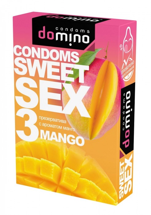 Презервативы для орального секса DOMINO Sweet Sex с ароматом манго - 3 шт. - Domino - купить с доставкой в Королеве
