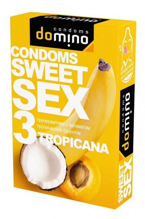 Презервативы для орального секса DOMINO Sweet Sex с ароматом тропических фруктов - 3 шт. - Domino - купить с доставкой в Королеве