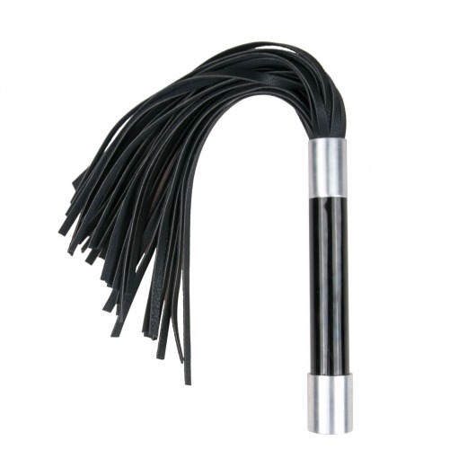 Черная плеть Easytoys Flogger With Metal Grip - 38 см. - Easy toys - купить с доставкой в Королеве