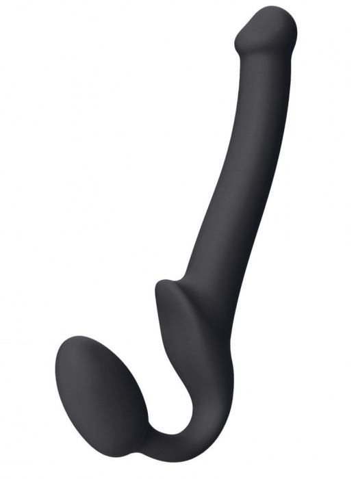 Черный безремневой страпон Silicone Bendable Strap-On S - Strap-on-me - купить с доставкой в Королеве