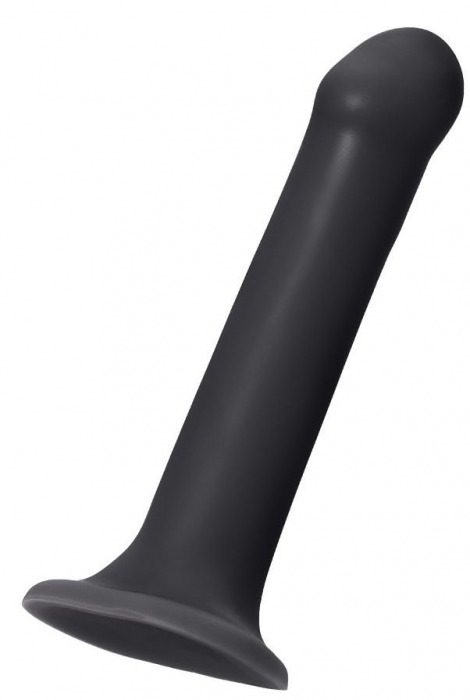 Черный фаллос на присоске Silicone Bendable Dildo XL - 20 см. - Strap-on-me - купить с доставкой в Королеве