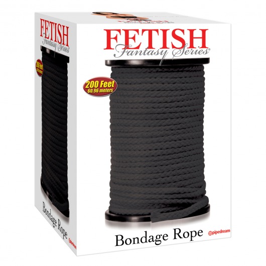 Черная веревка для связывания Bondage Rope - 60,9 м. - Pipedream - купить с доставкой в Королеве