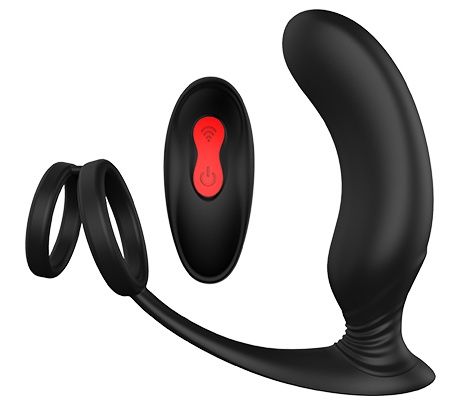 Черный массажер простаты REMOTE P-PLEASER - Dream Toys - в Королеве купить с доставкой