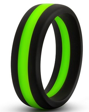 Черно-зеленое эрекционное кольцо Silicone Go Pro Cock Ring - Blush Novelties - в Королеве купить с доставкой