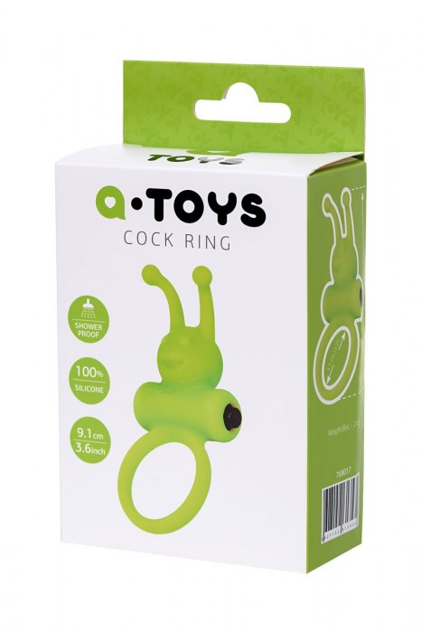 Зеленое эрекционное виброкольцо на пенис Cock Ring - A-toys - в Королеве купить с доставкой