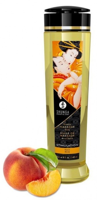 Массажное масло для тела с ароматом персика Stimulation - 240 мл. - Shunga - купить с доставкой в Королеве