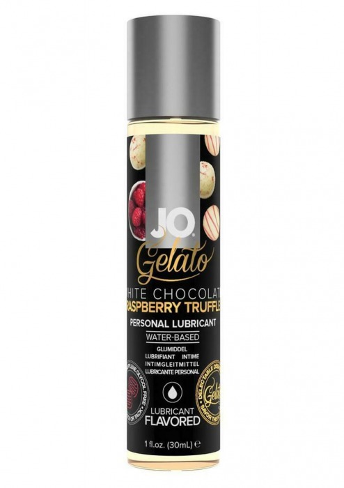 Лубрикант с ароматом трюфелей из белого шоколада и малины JO GELATO WHITE CHOCOLATE RASPBERRY TRUFFLE - 30 мл. - System JO - купить с доставкой в Королеве