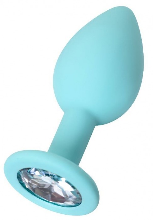 Мятная анальная пробка с прозрачным кристаллом Brilliant - 7 см. - ToyFa - купить с доставкой в Королеве