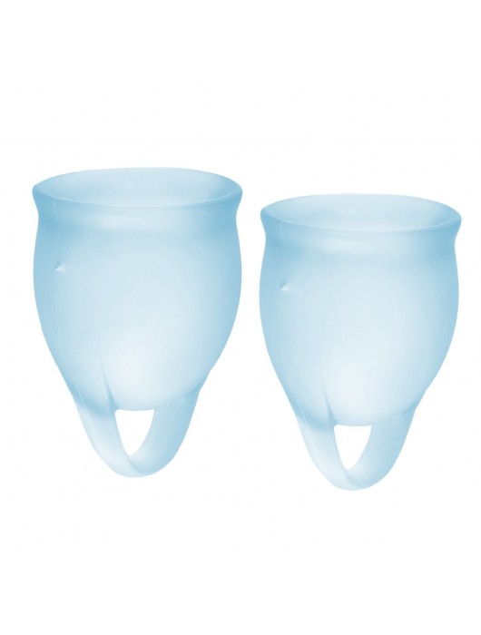 Набор голубых менструальных чаш Feel confident Menstrual Cup - Satisfyer - купить с доставкой в Королеве