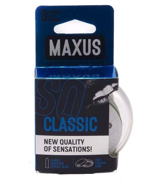 Классические презервативы в пластиковом кейсе MAXUS Classic - 3 шт. - Maxus - купить с доставкой в Королеве