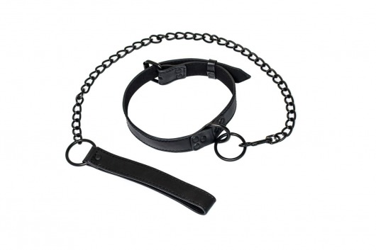 Черный ошейник Sin с поводком - Lola Games - купить с доставкой в Королеве