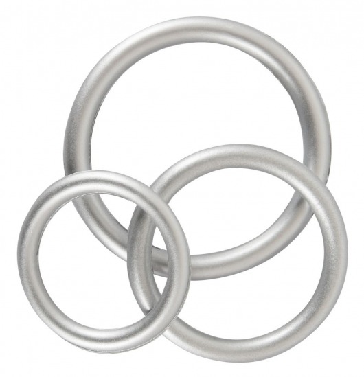 Набор из 3 эрекционных колец под металл Metallic Silicone Cock Ring Set - Orion - в Королеве купить с доставкой