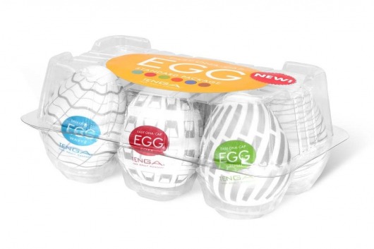 Набор из 6 мастурбаторов Tenga EGG Easy Beat с различным рельефом - Tenga - в Королеве купить с доставкой