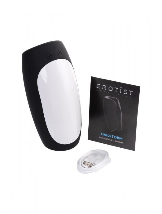 Черно-белый перезаряжаемый мастурбатор Erotist Hailstorm - Erotist Adult Toys - в Королеве купить с доставкой