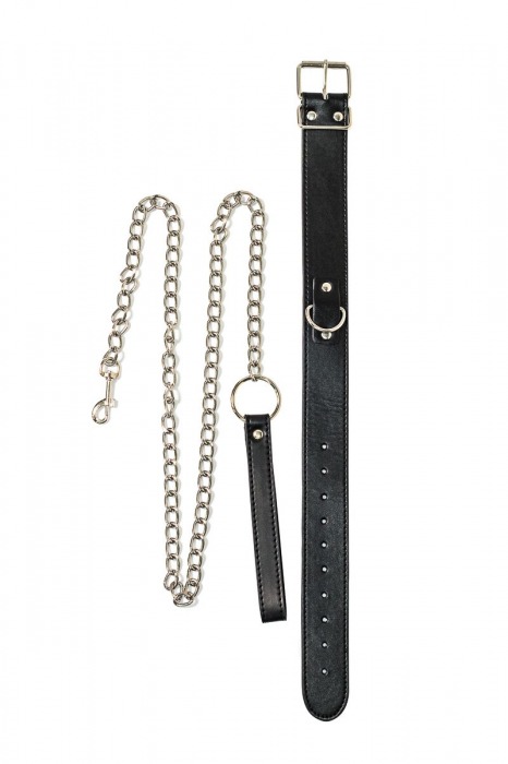 Черный ошейник с поводком Wild - Lola Games - купить с доставкой в Королеве