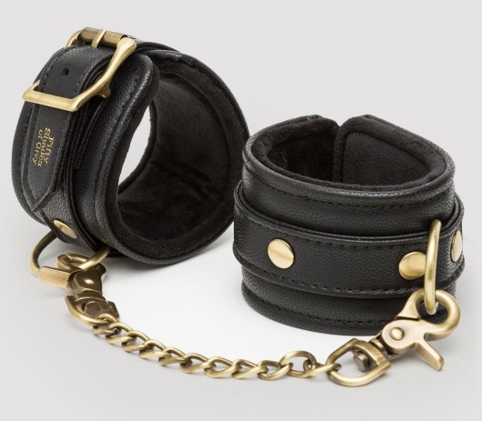 Черные наручники Bound to You Faux Leather Wrist Cuffs - Fifty Shades of Grey - купить с доставкой в Королеве