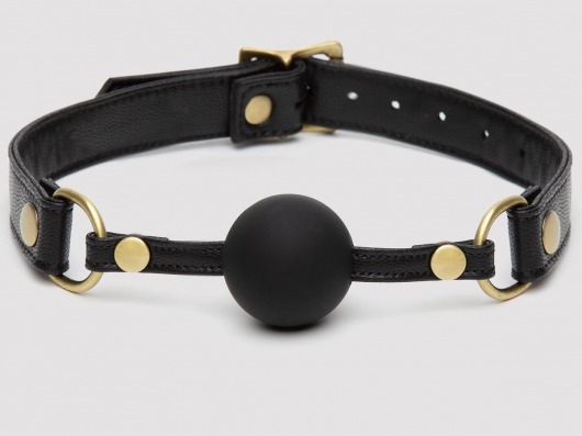 Черный кляп-шар Bound to You Faux Leather Ball Gag - Fifty Shades of Grey - купить с доставкой в Королеве
