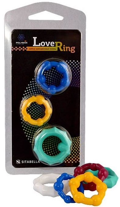 Набор из 3 цветных эрекционных колец Love Ring - Sitabella - в Королеве купить с доставкой