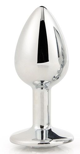 Серебристая анальная втулка с прозрачным кристаллом - 7,1 см. - Dream Toys - купить с доставкой в Королеве