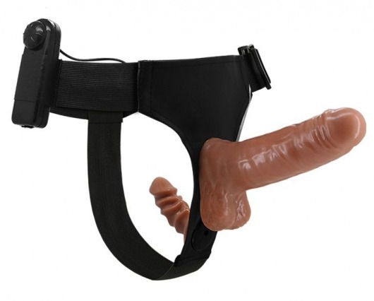 Страпон с вагинальной пробкой и вибрацией Ultra Passionate Harness - 16 см. - Baile - купить с доставкой в Королеве