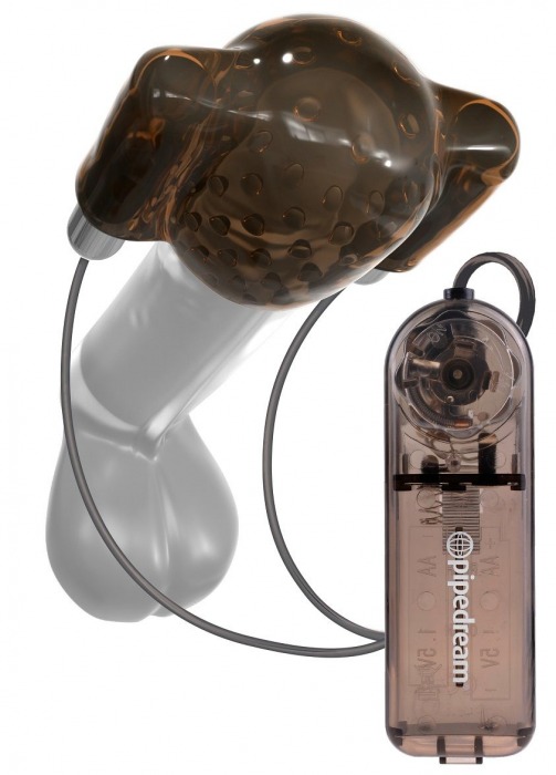 Дымчатый вибростимулятор головки пениса Dual Vibrating Head Teaser - Pipedream - в Королеве купить с доставкой