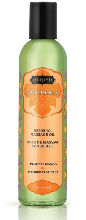 Массажное масло Naturals Tropical Mango с ароматом манго - 236 мл. - Kama Sutra - купить с доставкой в Королеве