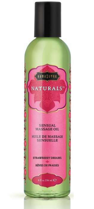 Массажное масло Naturals Strawberry Dreams с ароматом клубники - 236 мл. - Kama Sutra - купить с доставкой в Королеве