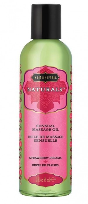 Массажное масло Naturals Strawberry Dreams с ароматом клубники - 59 мл. - Kama Sutra - купить с доставкой в Королеве