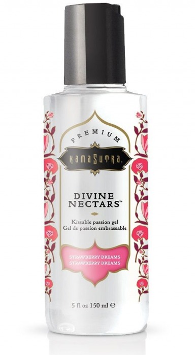 Гель-лубрикант на водной основе Divine Nectars Strawberry Dream с ароматом клубники - 150 мл. - Kama Sutra - купить с доставкой в Королеве